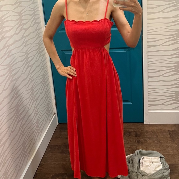 Red Slit Dress - Picture 3 of 3